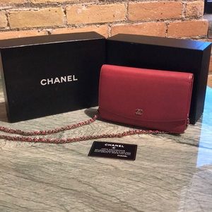 Chanel Fuscia (Deep Pink) Caviar Sevruga WOC